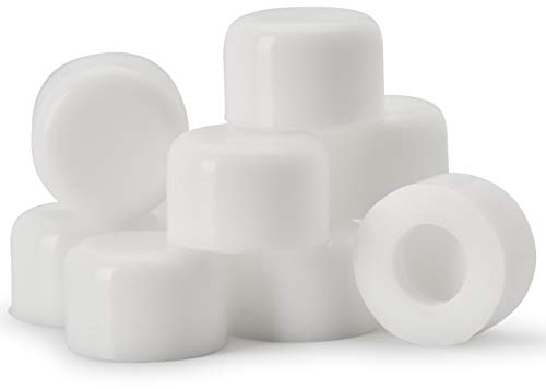 Qualihome Premium Rubber Door Stop Stud Replacement Tips – Doorstopper Bumpers, Springe Hinge End Caps for Wall & Floor Protection White