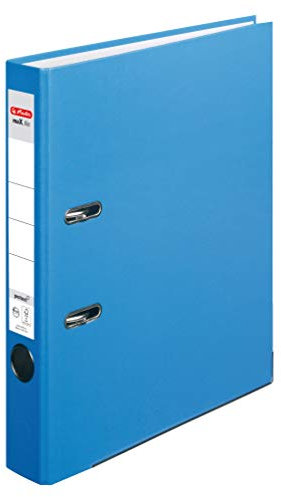 Herlitz 11416096 Ordner maX.file protect A4, 5 cm mit Einsteckrückenschild, 5er-Packung, FSC Mix, acqua