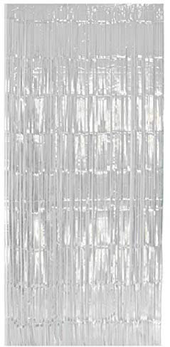 Foxxeo Selbstklebender Lametta Vorhang in weiß Größe 91 x 244 cm Farbe Weiß