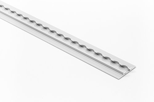 2 x Airlineschiene versenkbar, Alu-Airlineschiene, 20 mm Lochdurchmesser, 2,0 m, Aluminium silber eloxiert