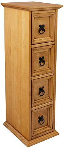 Corona CD Storage Tower Unit 4 Drawer Chest Media Solid Pine Living Room Office