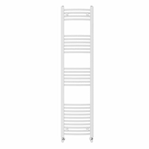 NRG Modern Bathroom 1600×400mm Curved Central Heating Towel Rail Radiator Gloss White
