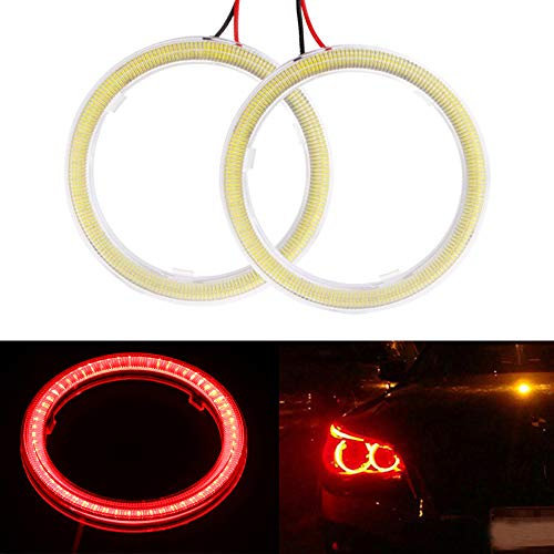 Everbrightt 1 par rojo 70MM 60SMD COB LED Faros Angel ojos bombilla Halo anillo lámpara con vivienda