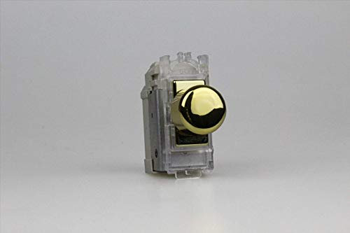 Varilight 2-Way Push-On/Off Rotary Dimmer 60-400W (1 Grid Space) Brass GP400V