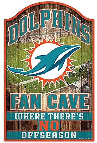 Wincraft NFL Miami Dolphins 05494013 Holzschild, 27,9 x 43,2 cm, Schwarz