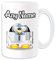 Grand mug R2-D2 (thème de personnage de film de pingouin, blanc) – n'importe quel nom/message sur votre unique – Costume Film Superhéros Star Wars Jedi Sabre laser Artoo-Detoo Artoo