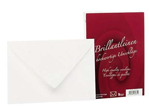 Rössler Papier 20211833 - Brillantleinen - Briefhüllen gefüttert, DIN C6, 25 Stück, weiß