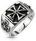 Autiga Ring Edelstahl Herren Massiv Biker Eisernes Kreuz Bandring Celtic Siegelring Silber-schwarz 72 - Ø 23,01 mm