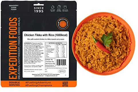 EXPEDITION FOODS expeditionfoods.com Food Chicken Tikka with Rice (1000kcal) -Freeze Dried Meal