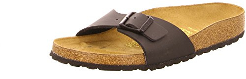 BIRKENSTOCK Madrid BF Damen,Frauen,Sandalen,Synthetik,pflegeleicht,atmungsaktiv,angenehm,eine Schnalle,Schwarz,42 EU