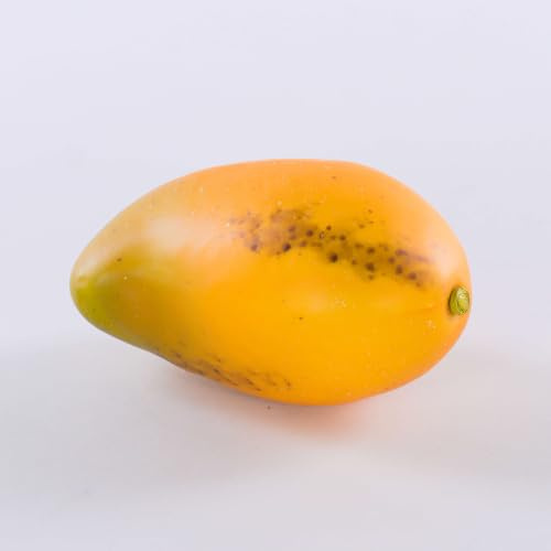 artplants.de Künstliche Mango FLORISA, orange-gelb, 13cm, Ø8cm - Künstliche Früchte