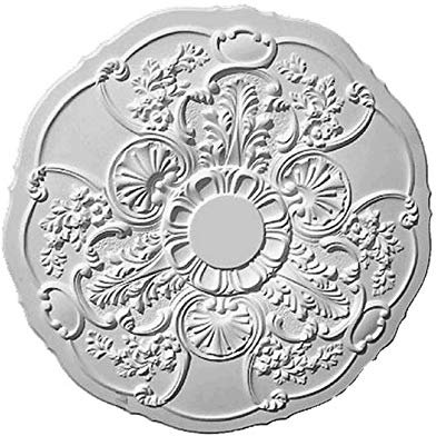 M 22 Stuckrosetten Styropor|Durchmesser 65 cm|Styropor|Elegante Stuckrosetten aus hochwertigem Styropor | Bereits vorgestrichen in reinem Weiß | Verleihen Sie Ihren Räumen einen Hauch von Luxus.