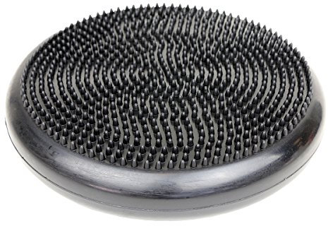 CanDo Balancekissen mit Noppenseite, Sitzkissen, aufpumpbar, Balance Disc, 35 cm Durchmesser, schwarz