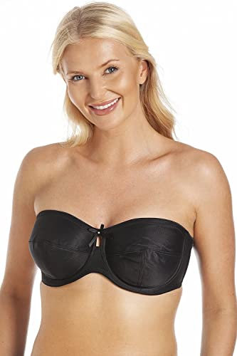 Camille Womens Multiway Strapless Bra - Non Padded & Underwired with Removable Matching & Clear Straps - Cross Back, Strapless, Halter or One Strap Black 34C