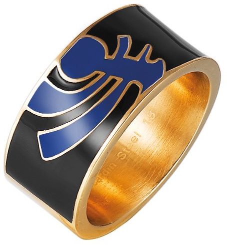 Pierre Cardin Unisex-Ring 925 Sterling Silber Edelstahl rhodiniert Kunststoff Totem