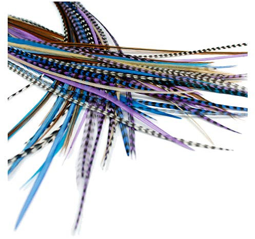 Feder-Haarverlängerung, echte Federn, 18-23 cm, 20 Stück (Starlight Naturals)