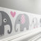 lovely label Bordüre selbstklebend ELEFANT GRAU ROSA - Wandbordüre Kinderzimmer Babyzimmer mit Elefanten - Wandtattoo Schlafzimmer Mädchen – Wanddeko Baby Kinder