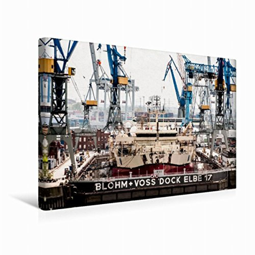 Premium Textil-Leinwand 45 x 30 cm Quer-Format Schiff in der Hamburger Werft | Wandbild, HD-Bild auf Keilrahmen, Fertigbild auf hochwertigem Vlies, Leinwanddruck von Carmen Steiner