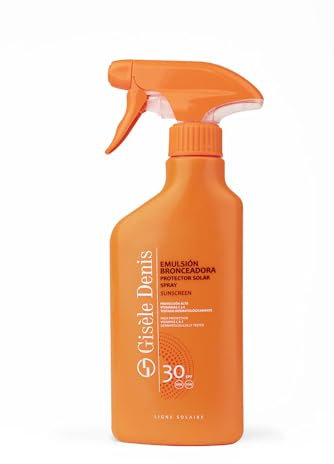 GISÈLE DENIS - Protector Solar en Spray, 300 ml, Protección FPS30, Emulsión Bronceadora, Cuidado de Piel, Crema Solar, Hidrata la Piel, Resistente al Agua, para Uso Diario, Previene Manchas y Arrugas