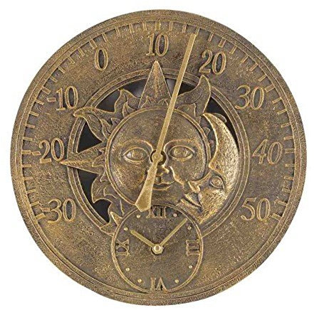 Sonne & Mond Wandthermometer & Uhr, 30,5 cm