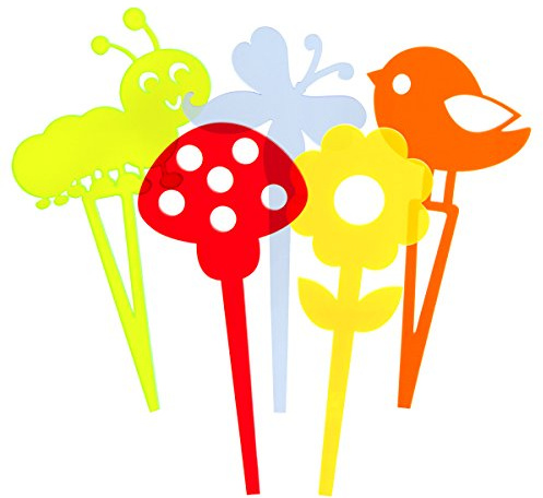 SUNPLAY Blumenstecker im Farbmix, 5 Stück im Set, Dekostecker Pflanzstecker Gartenstecker