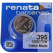 Renata 395 Button Cell watch battery, 5 Batteries by Renata
