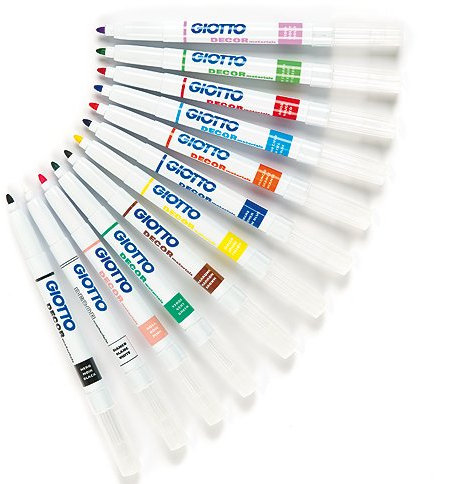 Baker Ross Giotto Decor Pens 12 Assorted Waterbased Colours Suitable for Children to Paint on Most Surfaces(Pack of 12)