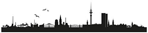 Wandtattoo Skyline Hamburg 002 - Größe: M - 100cm x 21cm - 23 mögliche Farben