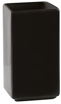 H&H Linea Bagno Bicchiere Bagno, Ceramica, Nero