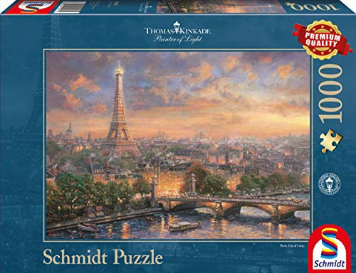 Schmidt Spiele Puzzle 59470 - Thomas Kinkade, Paris, Stadt der Liebe, 1.000 Teile Puzzle