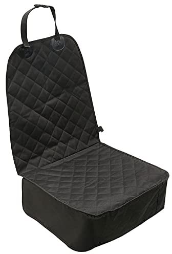 AUTOARK Pet Front Seat Cover,Dog Car Seat Cover WaterProof & Nonslip Rubber Backing with Anchors Universal Design for All Cars,Trucks & SUVs,Black,AK-027