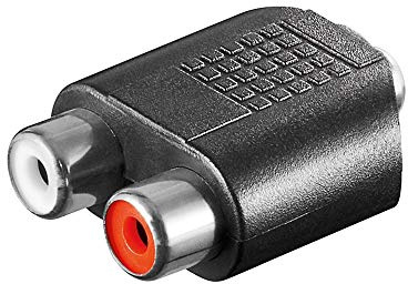 Goobay 11877 2 x RCA 3,5 mm Schwarz - Kabelschnittstellen-/Adapter (2 x RCA, 3,5 mm, Female Connector/Female Connector, Schwarz)