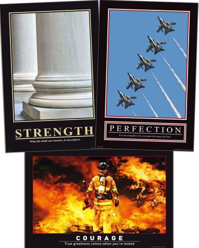 Motivational Büro Set 2 - Strength, Perfection, Courage Barney Stinson Poster - Grösse cm