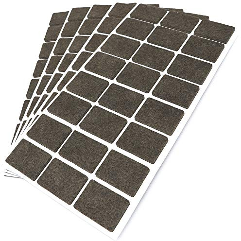 Adsamm® / 120 x Selbstklebende Filzgleiter/Braun / 25x35 mm/Rechteckig/Möbelgleiter aus Filz mit 3.5 mm Stärke/Möbel- und Bodengleiter