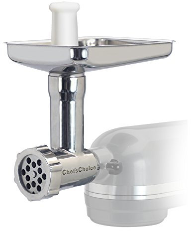 Chef's Choice 7975000 797 Mahlwerk Aufsatz Premium Edelstahl für KitchenAid Standmixer, inkl. Wurstfüllset, Nicht zutreffend, silber