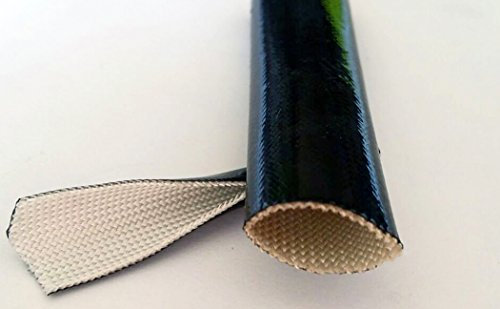 Guaina Isolante in Fibra di Vetro e Silicone, diametro 1 mm, colore Nero, Alte Temperature 260° C, Isolamento Elettrico 1500V, 10 Metri