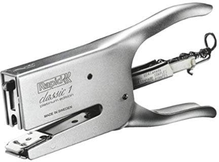 Rapid 5000251 Heftzange K1, Metall, 50 Blatt, Heftklammerntyp 26, platin