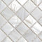 XUAN Piastrelle madreperla, quadrate, per mosaico, 121 pezzi, color: bianco