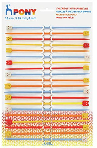 Pony Kinder Stricknadelset 18 cm 3,25-4,00 mm - 10 Paare