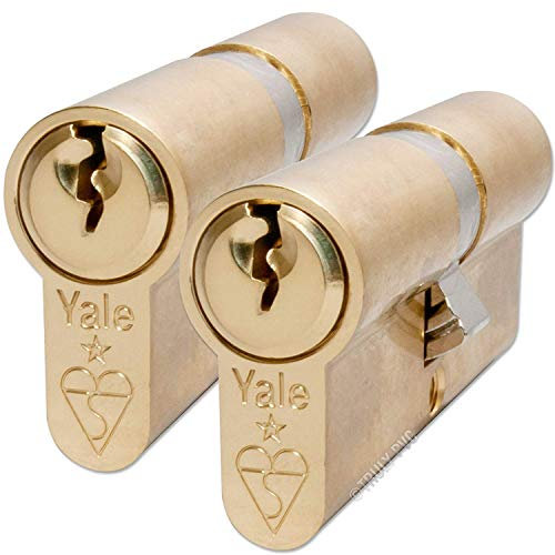 Yale KM3535-PB-KA - KM Superior 1 Star Euro Cylinder Lock - Keyed Alike - 35/35 (80mm) / 35:10:35 - Brass Finish - High Security - 2 Cylinders