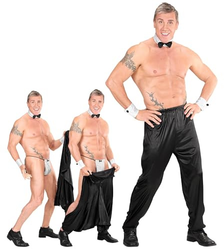 W WIDMANN MILANO Party Fashion - Stripperhose mit Klettverschluss, schwarz, Junggesellinnenabschied, Tanzshow, Kostüm