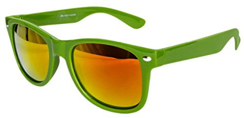 Ciffre EL-Sunprotect® Sonnenbrille Nerdbrille Brille Nerd Feuer Verspiegelt Grün UV400