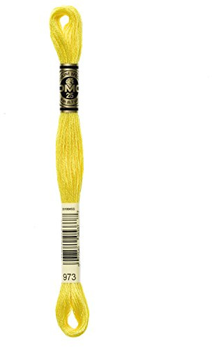 DMC 117-973 6 Strand Embroidery Cotton Floss, Bright Canary, 8.7-Yard