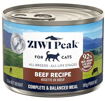 ZIWI Peak Wet Cat Food – All Natural, High Protein, Grain Free, Limited Ingredient, with Superfoods (Beef, Case of 12, 6.5oz Cans)