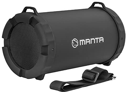Manta Portable Bluetooth Lautsprecher - Tragbarer - Party Lautsprecher 4x5W - Bluetooth 5.0 Reichweite bis zu 10m - FM/USB/Micro SD-Karte/AUX-in - 1,3kg - mit tragbarem Trageriemen - SPK204FM