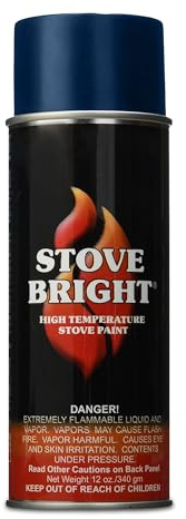 Stove Bright High Temp Spray Paint, Metallic Blue Satin, 1200°F, 12 Oz Can