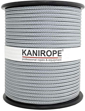 Kanirope® PP Seil Polypropylenseil MULTIBRAID 5mm 100m Farbe Silbergrau (0130) 16x geflochten