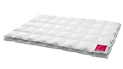 Hanskruchen 925.98.314 Rubin Daunendecke - 200 x 200 cm - Extra Leicht -100% Daunen, 310 gr.