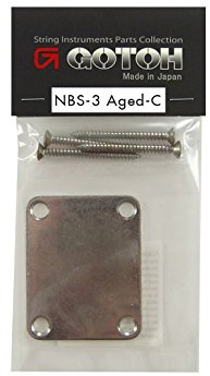 Gotoh RELIC-NBS-3 Relic Vintage Finish 4-Hole Neck Plate - Aged Chrome