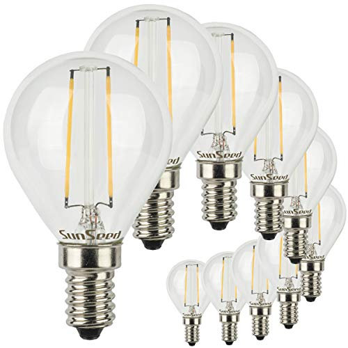 SUNSEED 10x Glühfaden LED Golfball-Lampe E14 2W ersetzt 25W Warmweiß 2700K